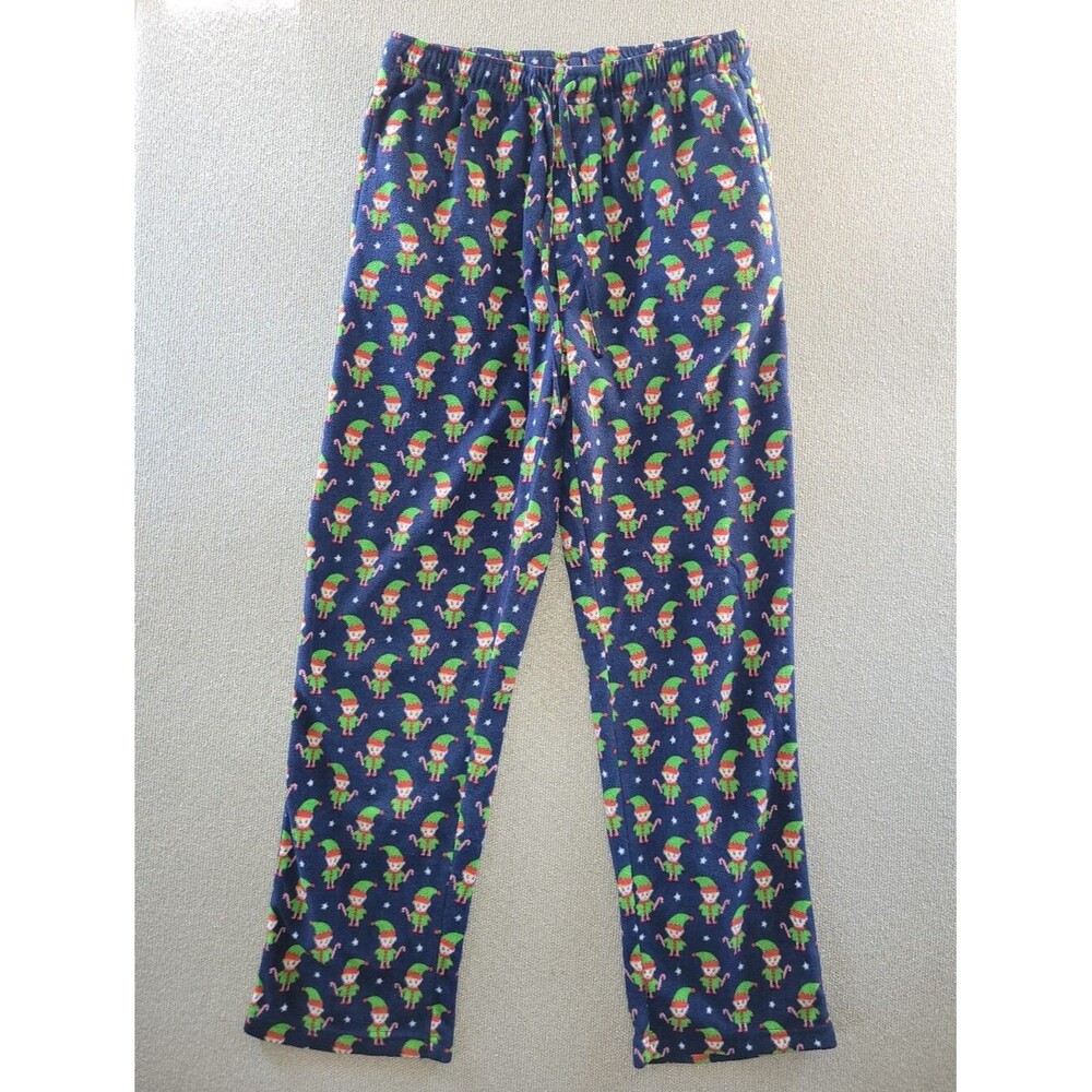 Beverly Hills Polo Club Size Small Blue Elf Print Sleep Pajama Pants